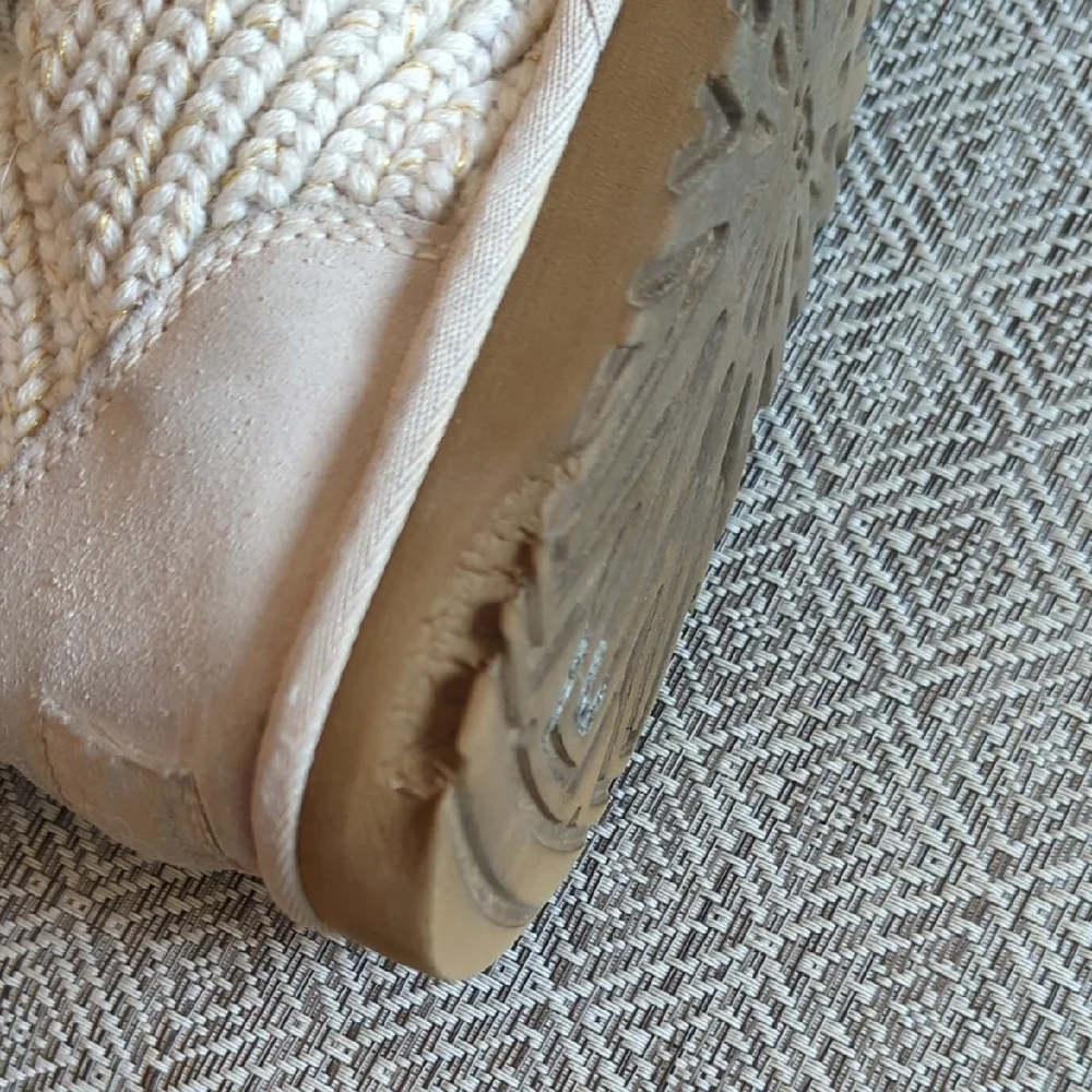 UGG Cardy Cream Knit Button Winter Boots